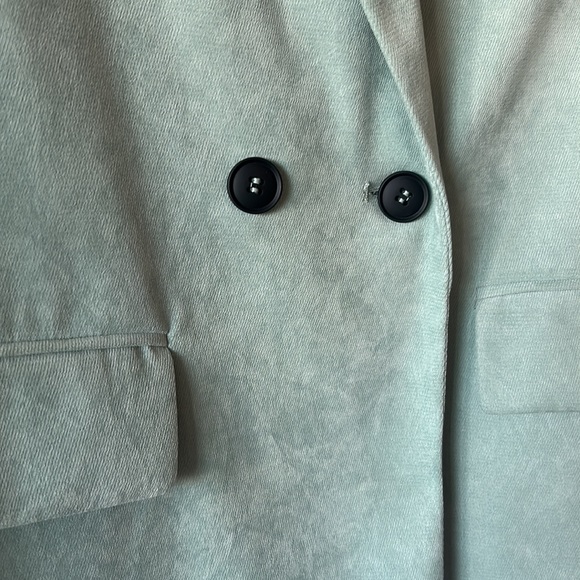 ZARA WOMAN NWT DOUBLE-BREASTED SOFT OVERSIZED BLAZER LIGHT GREEN | 8372/037 - Picture 7 of 10